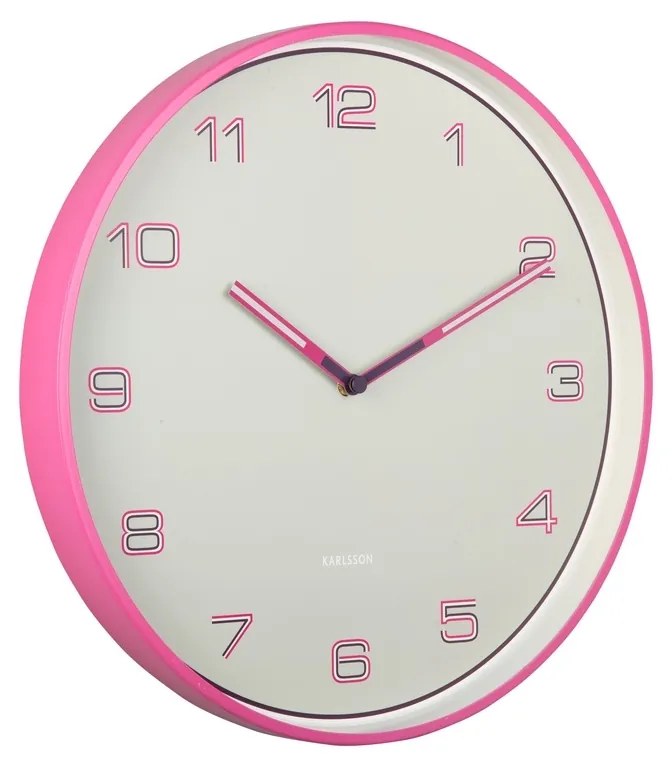 Karlsson 6013BP dizájner falióra, rózsaszín,átmérő: 40 cm