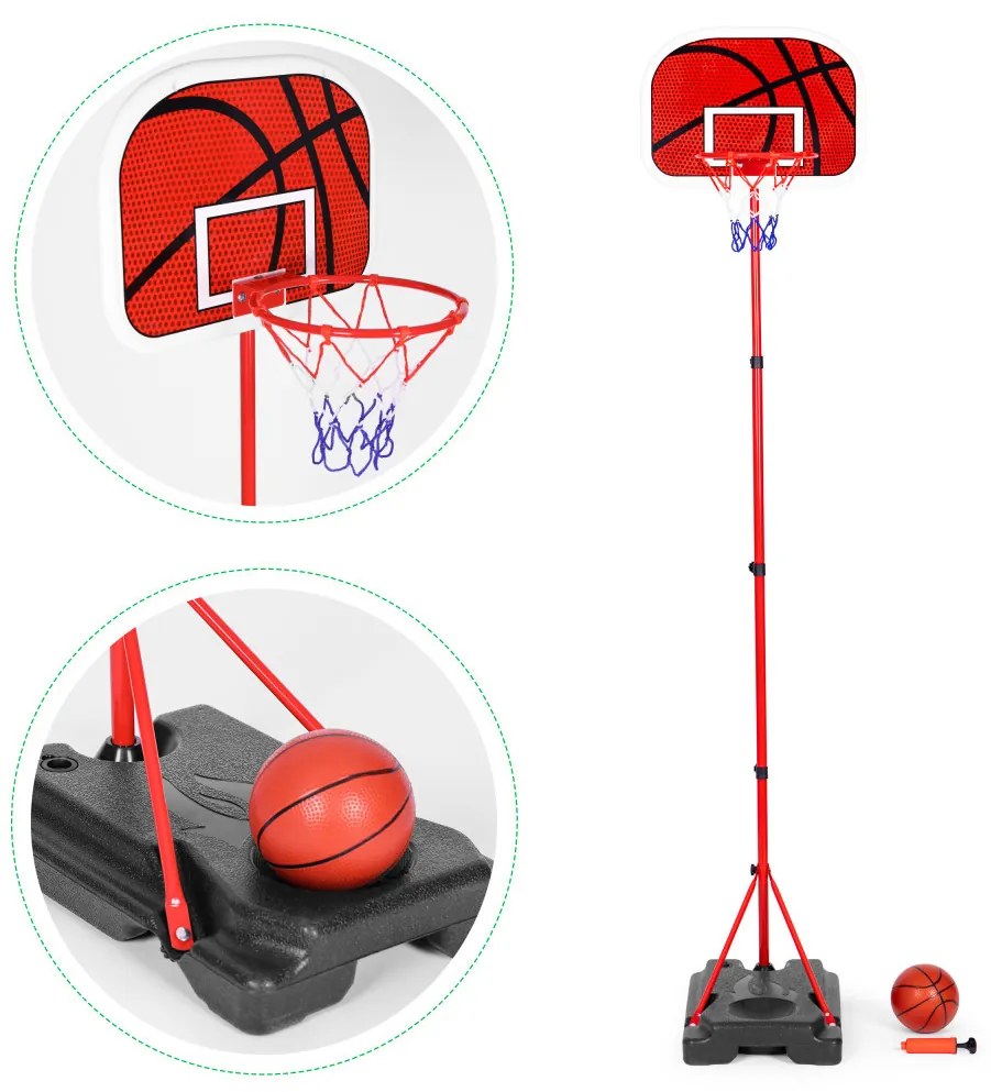 Gyerek kosárlabda palánk állítható magasságú, labdapumpával
