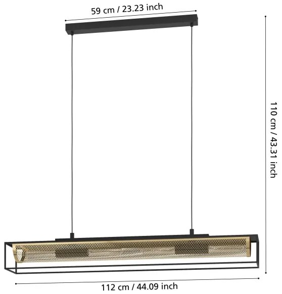 Eglo 43788 - Csillár zsinóron NOHALES 4xE27/40W/230V