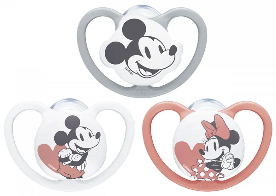 Baba cumi Space NUK 6-18h Disney Mickey Mouse piros, vel. 6-18 h