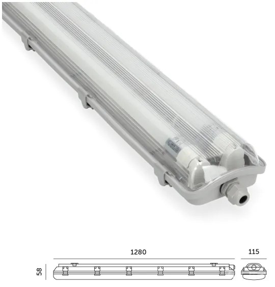 Brilagi - LED Tech. OPTIMA T8 2xG13/18W/230V IP65 fénycső, 110 db paletta