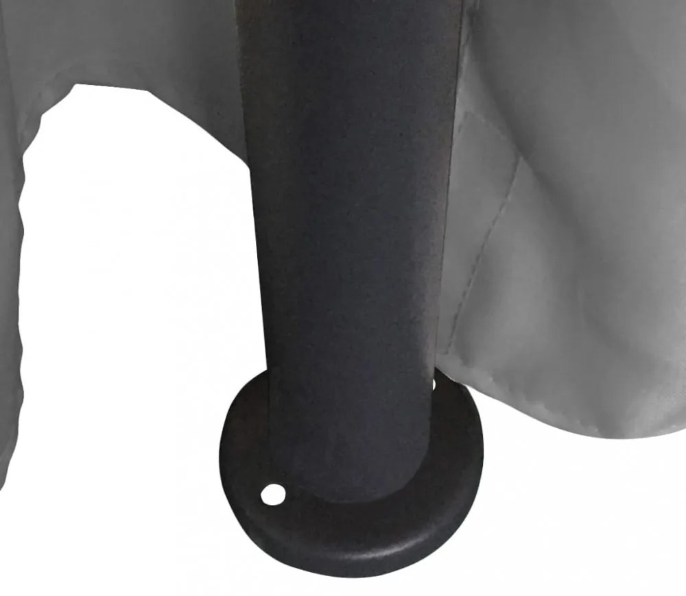 kerek antracitszürke pavilon függönyökkel 3,5 x 2,7 m