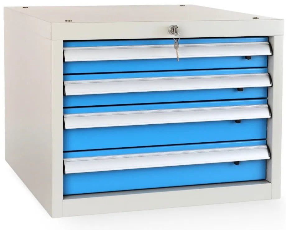 Műhelyasztal Solid MDF-41, 210 cm, 2x függő doboz, fekete
