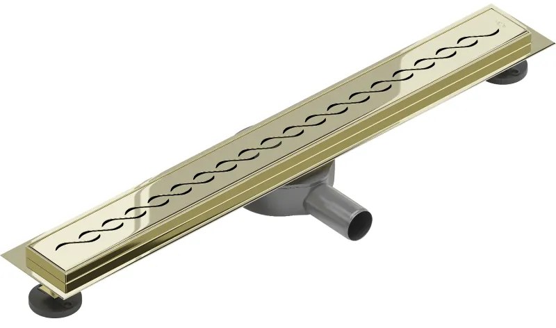 Mexen Flat 360°, rozsdamentes acél zuhanyfolyó, M18 modell 50 cm, arany fényes, 1523050-40