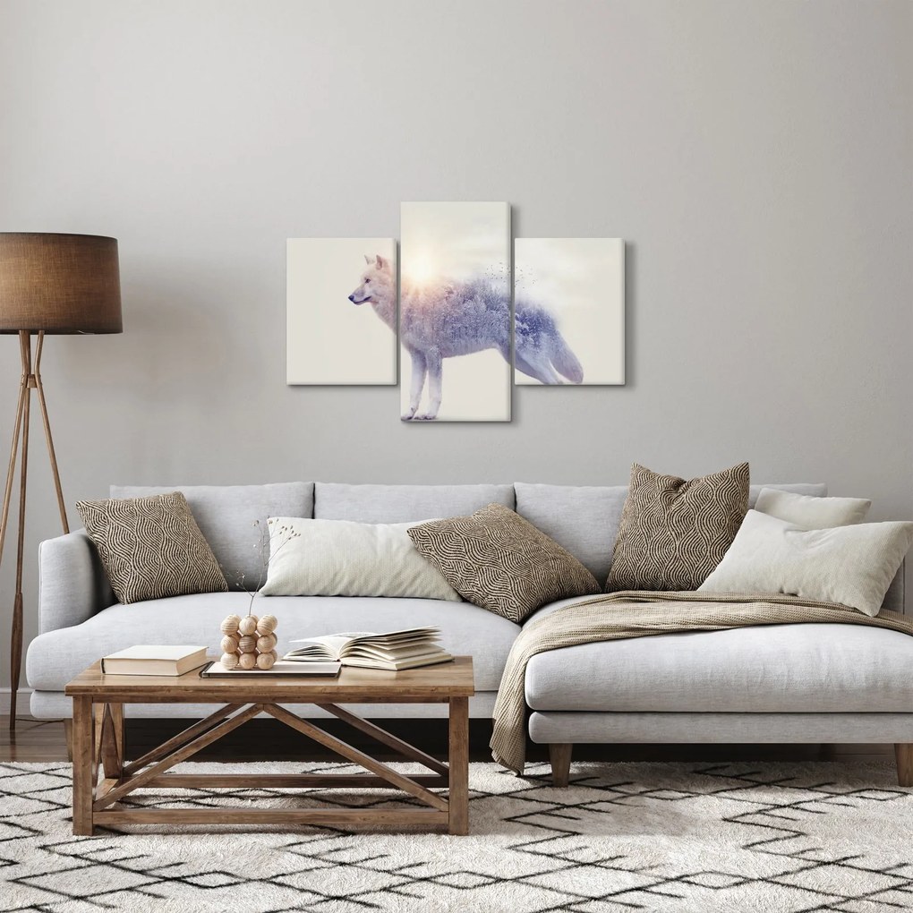 Kép - Vad tájakat tükröző sarkvidéki farkas (90x60 cm)