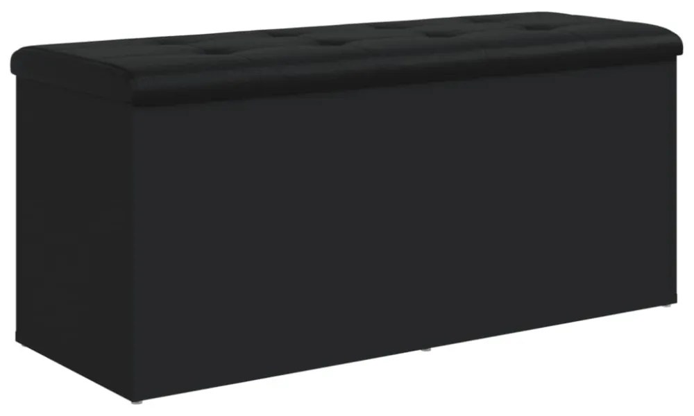 fekete szerelt fa tárolópad 102 x 42 x 45 cm