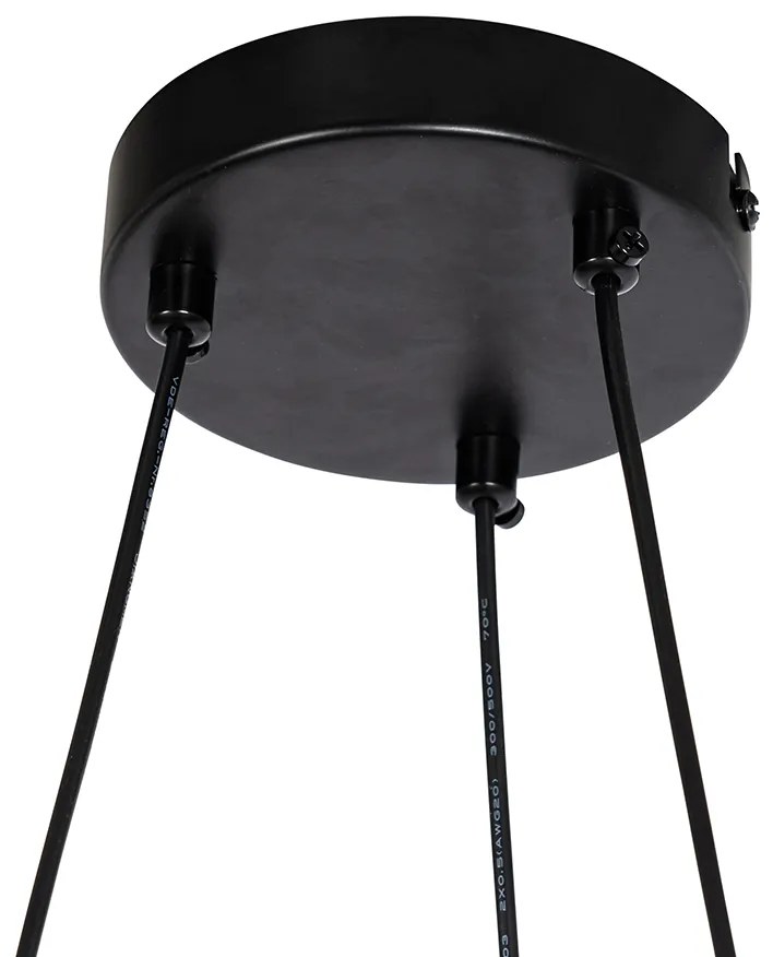 Fekete függőlámpa füstüveggel, kerek, 8-as - Monaco