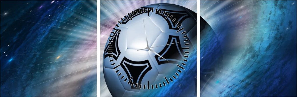 Kép - Futball a térben (órával) (90x30 cm)
