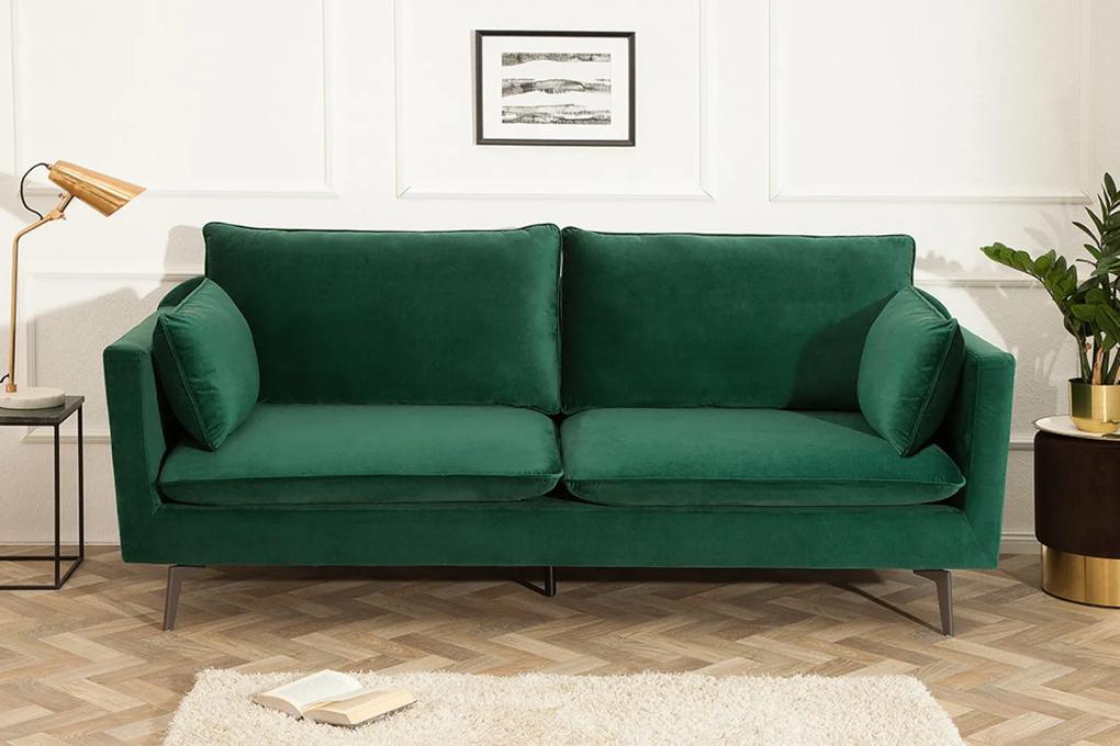HIGHLIGHT  design bársony kanapé - 210cm - zöld