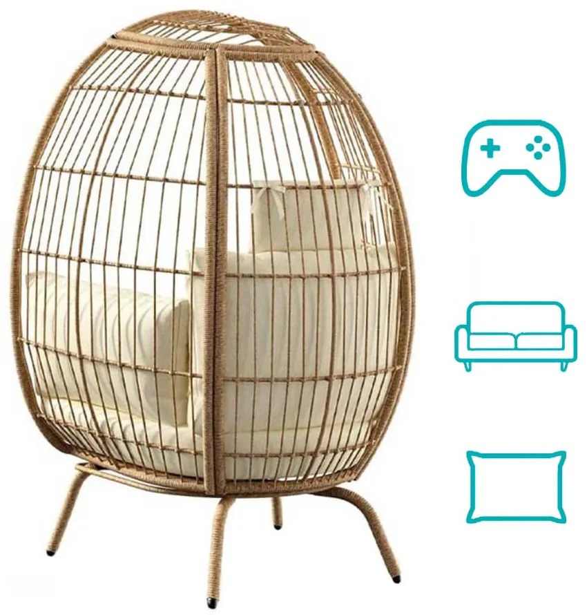 Fonott fotel párnával