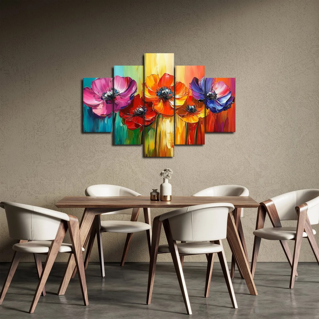 Kép - Öt színes virág (150x105 cm)