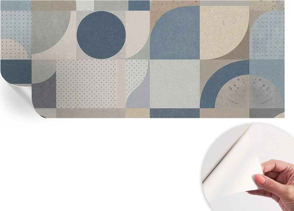 Öntapadós tapéta Fali furnér 3D geometrikus mozaik 250x104 cm