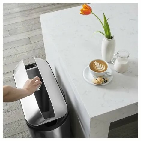 Simplehuman pedálos szemeteskosár szelektívhulladékhoz, 45 l, rozsdamentes acél, 45 l