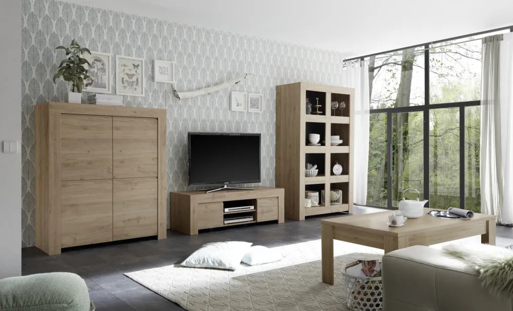 FIRENZE Kis Tölgy TV Szekrény 2 ajtós 138cm
