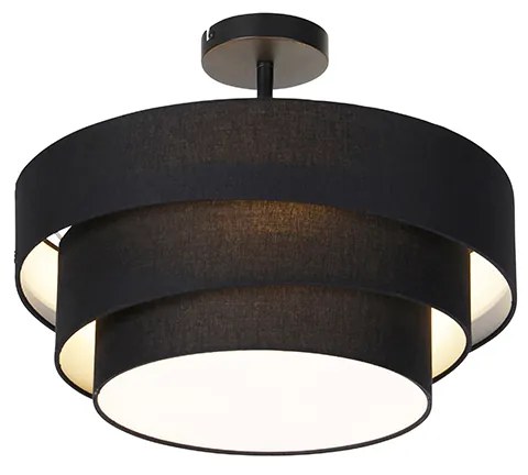 Modern mennyezeti lámpa fekete 45 cm 3-lámpás - Drum Trio