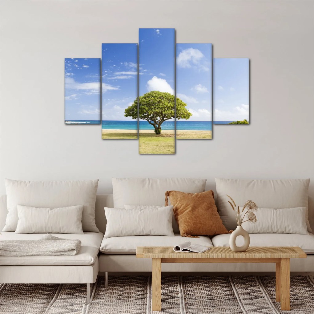 Vászonkép - Fa a tengerparton (150x105 cm)