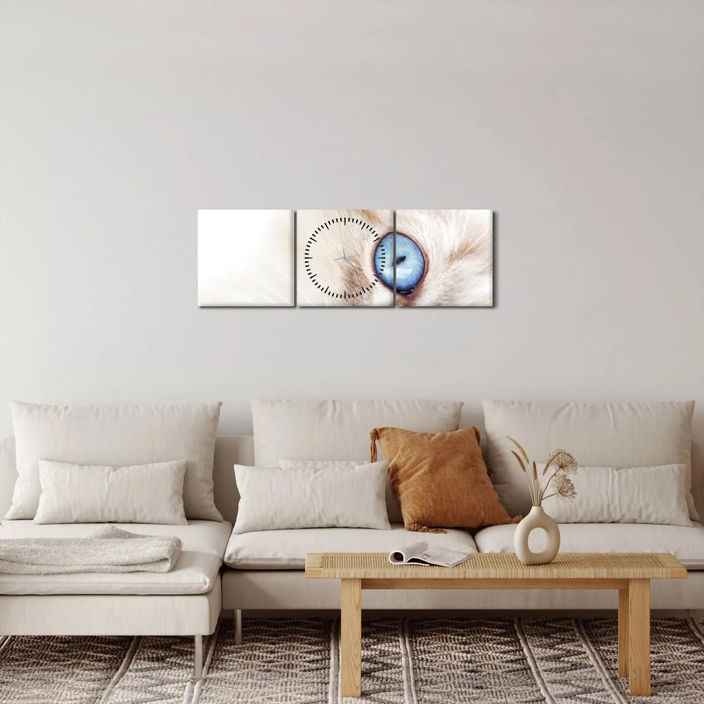 Kép - Cica (órával) (90x30 cm)