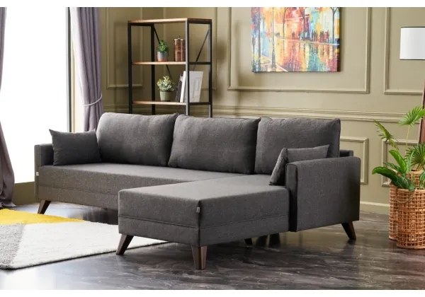 RIGA jobb oldali L-alakú sarokkanapé, antracit