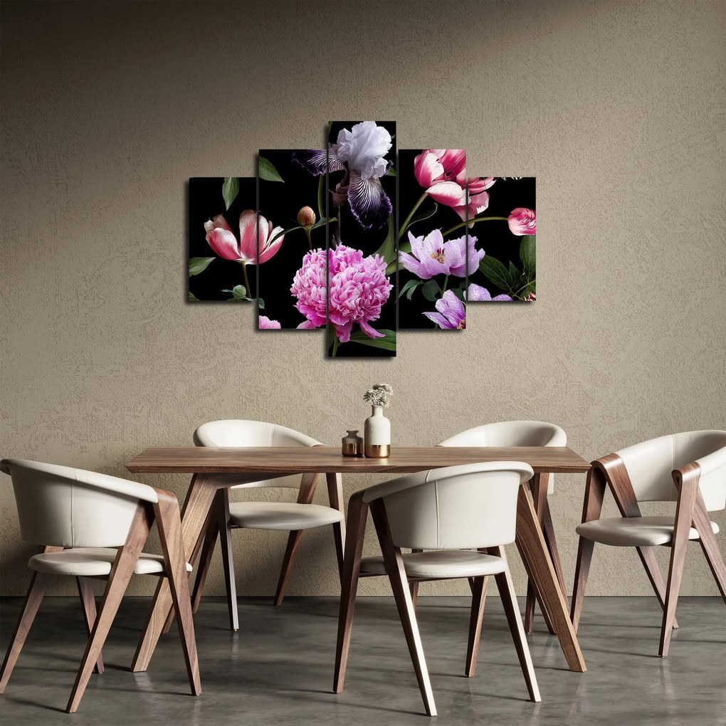 Kép - Virágok illusztrációja (150x105 cm)