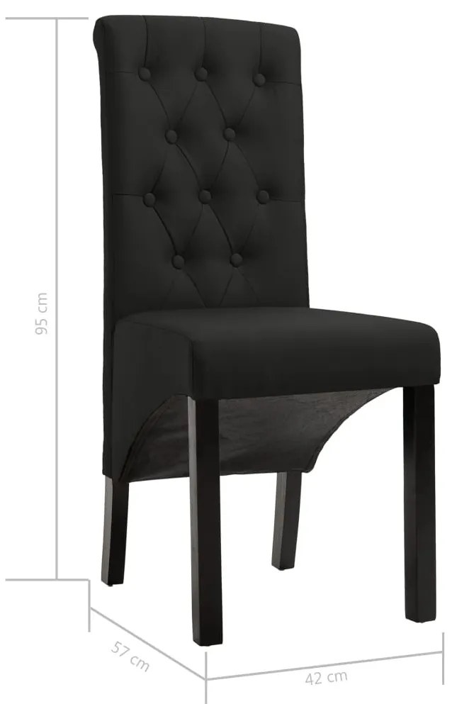vidaXL 6 db fekete szövet étkezőszék
