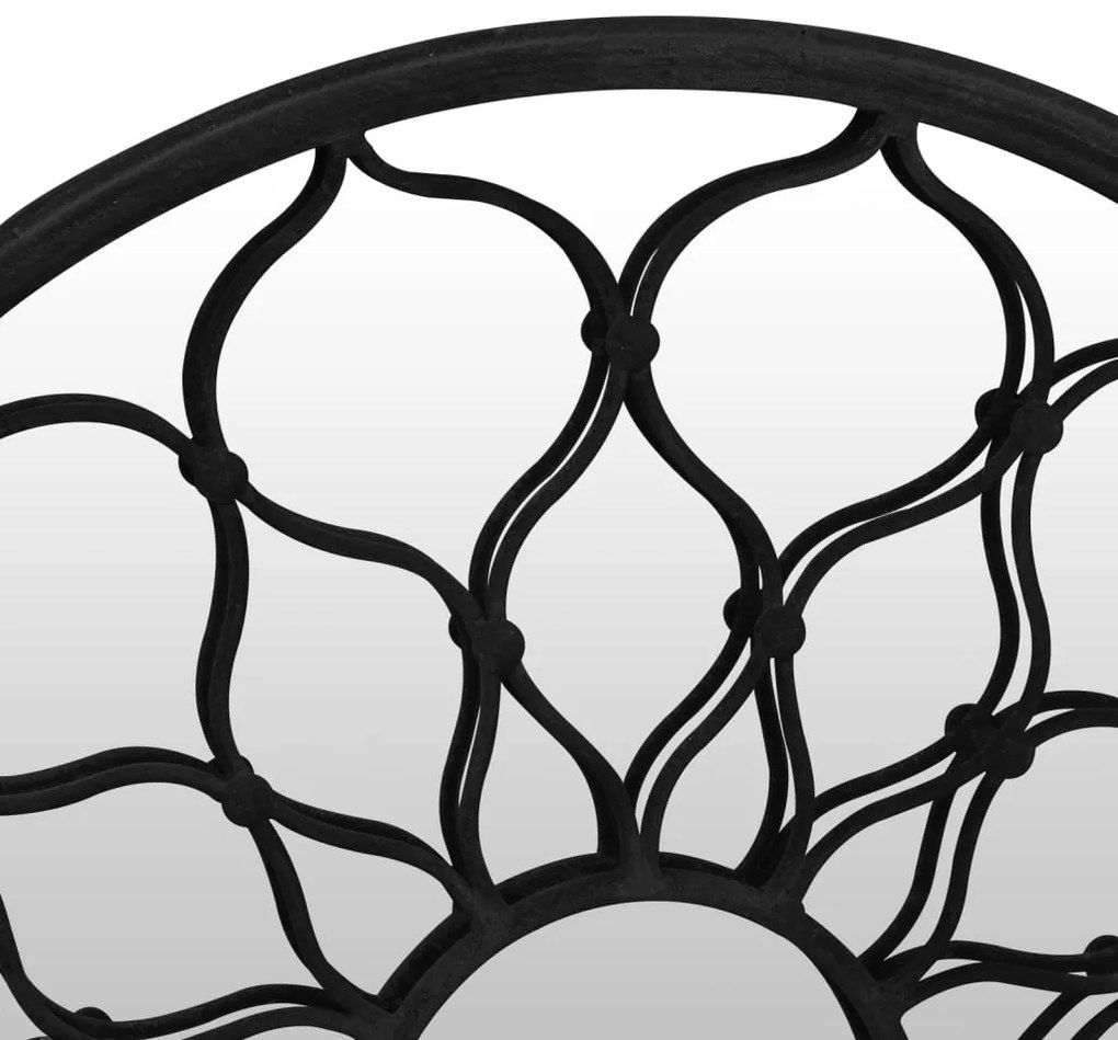 fekete kerek vas kerti tükör kültéri használatra 60 x 3 cm