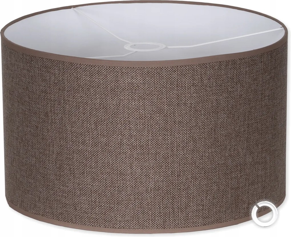 Lámpabúra Henger Barna Len 40 cm x 25 cm Vászon Anyag E27 lámpákhoz