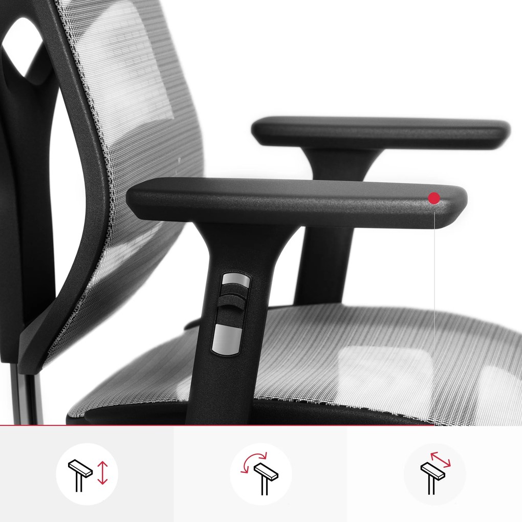Ergonomikus hálós irodai szék, fekete-szürke: Diablo V-Basic
