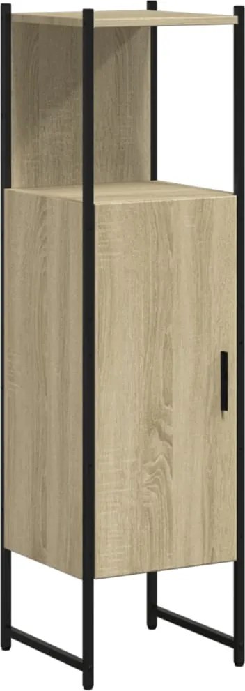 vidaXL sonoma tölgyszínű szerelt fa fürdőszobaszekrény 33x33x120,5 cm