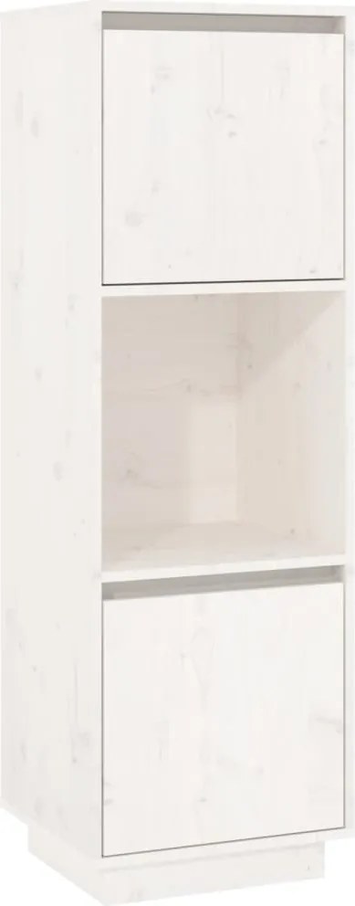 vidaXL fehér tömör fenyőfa magasszekrény 38x35x117 cm