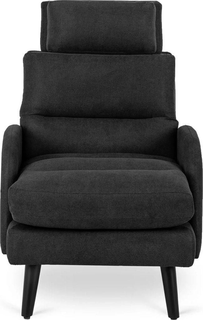 Pihenőfotel fekete színben, lábtartóval HENRY