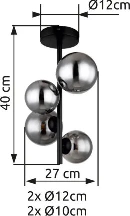 RÁBALUX 56133-4D RIHA Vintage Mennyezeti Lámpák IP20