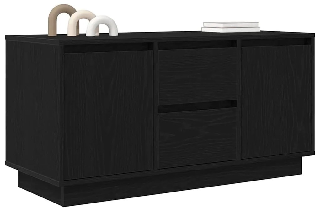 fekete tölgy TV-szekrény LED-világítással 100x41x50 cm