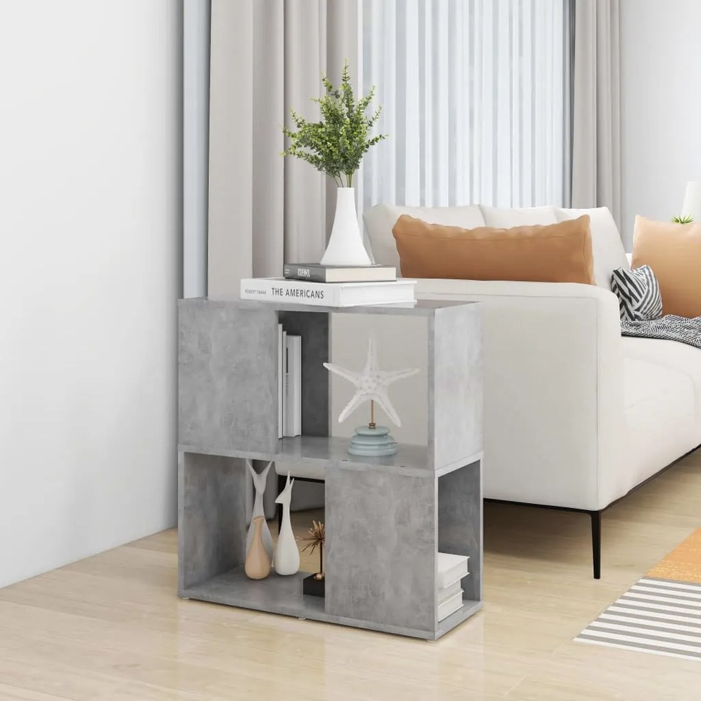 betonszürke szerelt fa könyvszekrény 60 x 24 x 63 cm