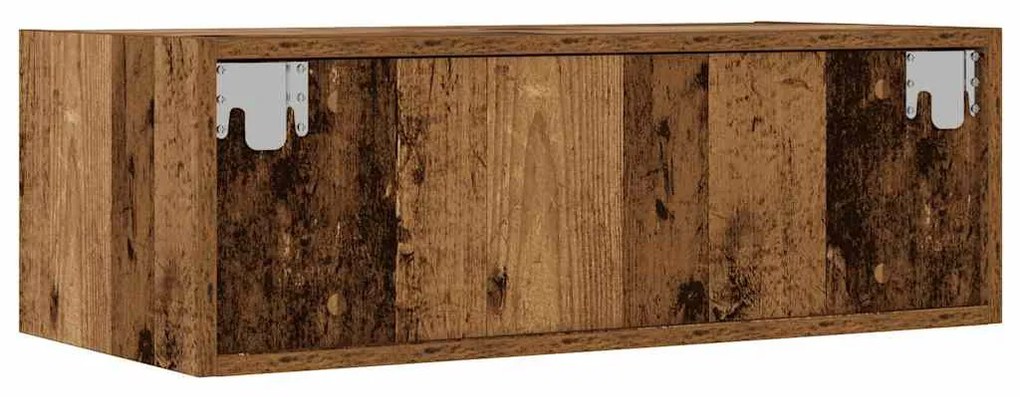 TV szekrény LED világítással régi fa 75x35,5x25 cm