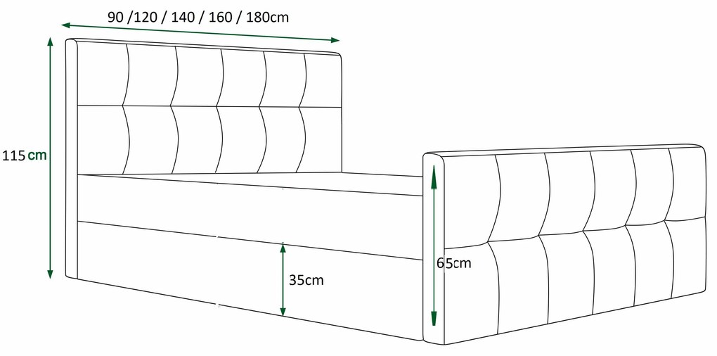 Franciaágy 140 cm Velva (bézs) (ágyráccsal és tárolóhellyel). 1047172
