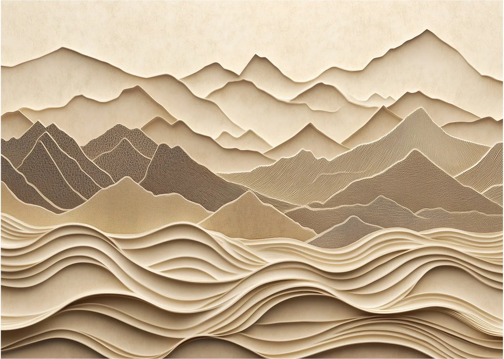 Kép - 3D hegyvonalak (70x50 cm)
