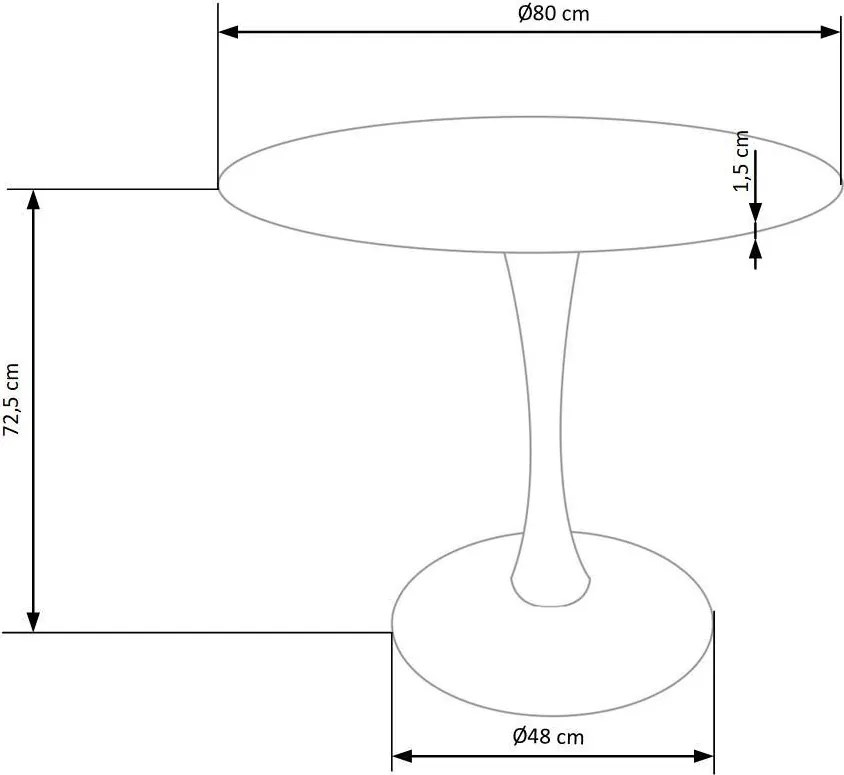 Denver étkezőasztal fehér 80cm