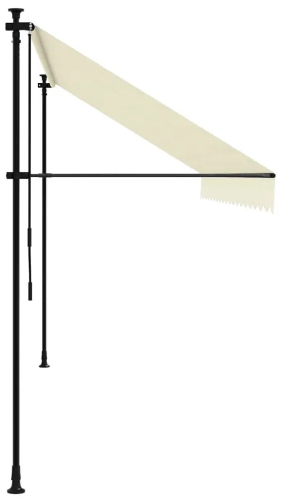 krémszínű szövet és acél feltekerhető napellenző 400 x 150 cm