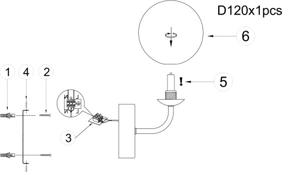 ONLI - Fali lámpa PALOMA 1xG9/10W/230V arany