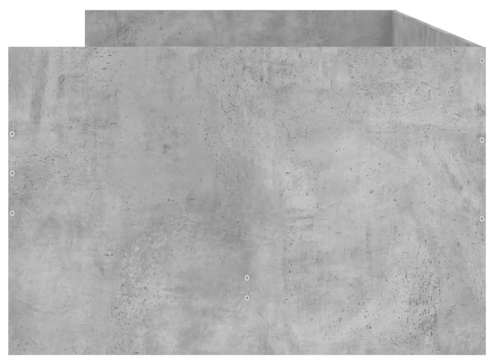 betonszürke ágykeret fiókokkal 90x200 cm