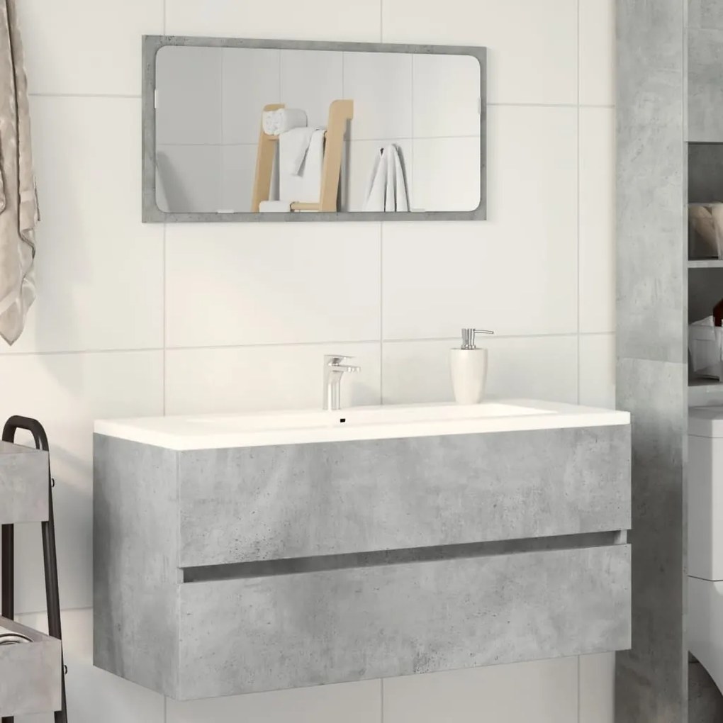 Betonszürke szerelt fa mosdószekrény 100 x 38,5 x 45 cm