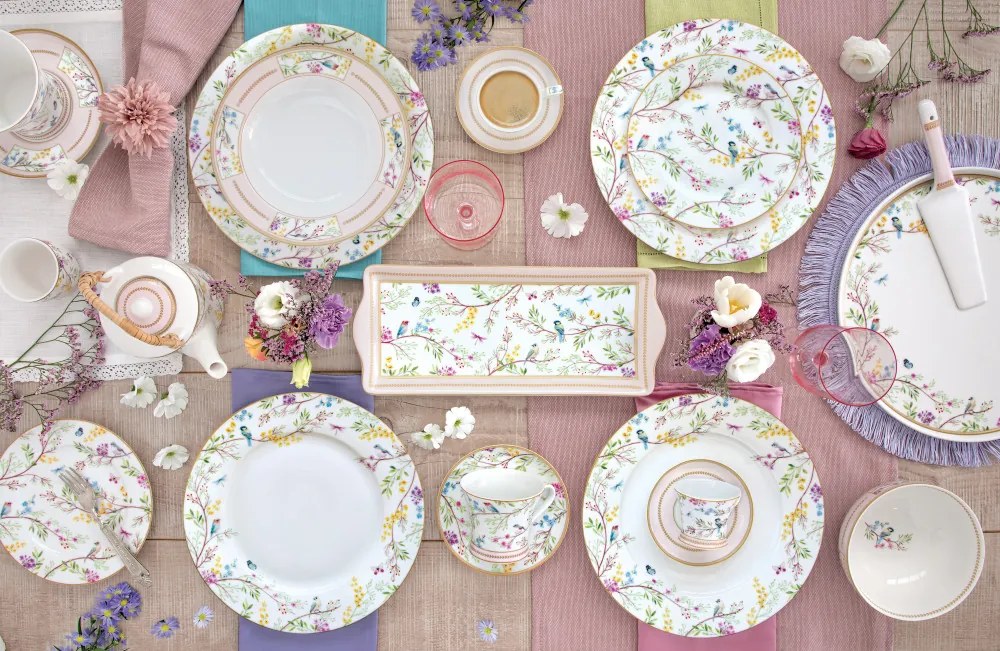 Birds Melody porcelán 2db-os kávéscsésze és csészealj 80ml díszdobozban