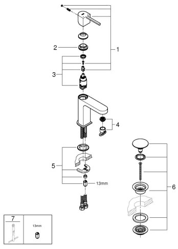 GROHE 33163003 - PLUS mosdócsaptelep, 172 mm, fényes króm