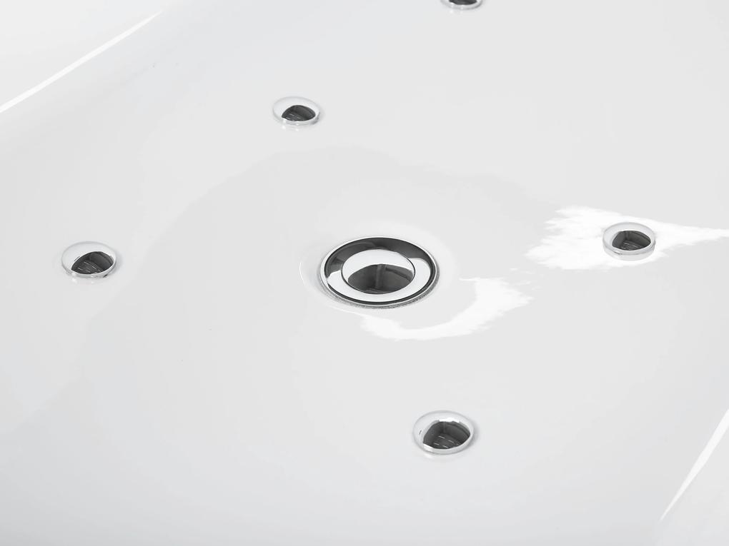 Fekete szabadon álló whirlpool masszázskád LED világítással 170 x 80 cm NEVIS Beliani