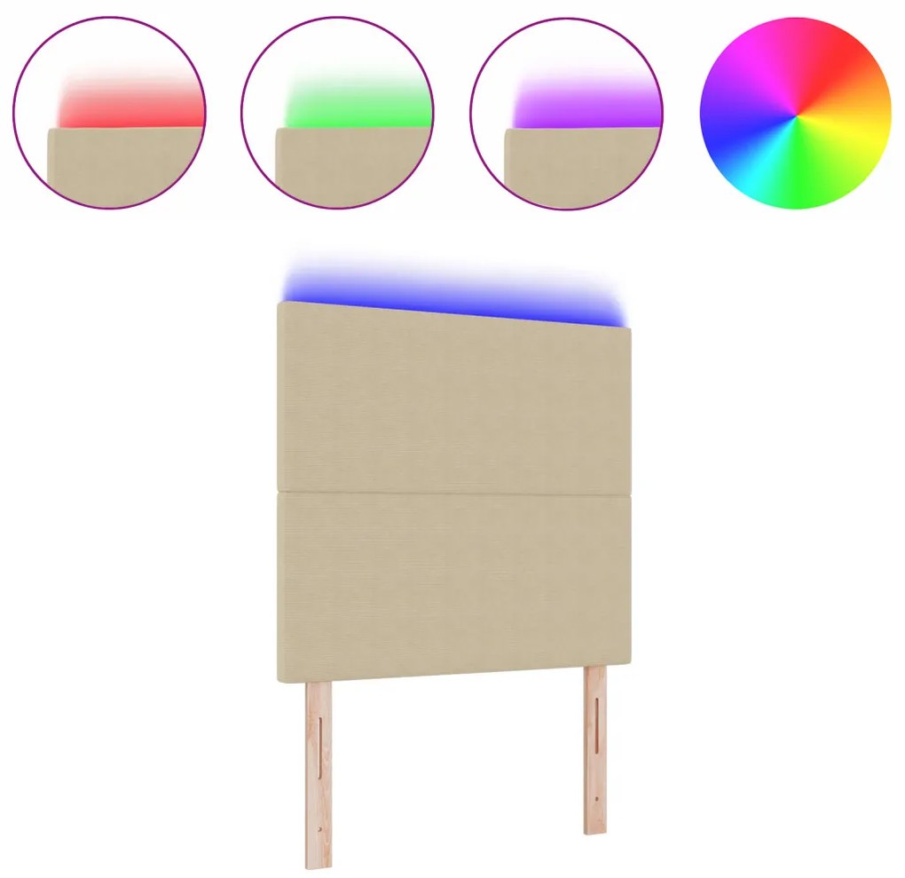 LED Fejtámla Világítás Zöld Szürke 100 cm Kordbársony
