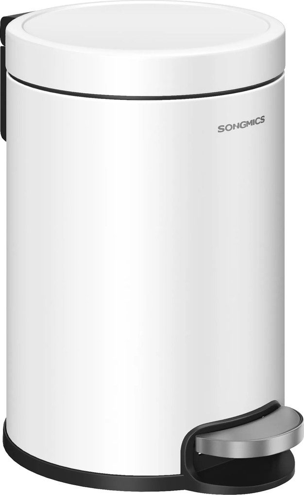 SONGMICS fürdőszobai szemetes csendes tetővel, 3L, fehér