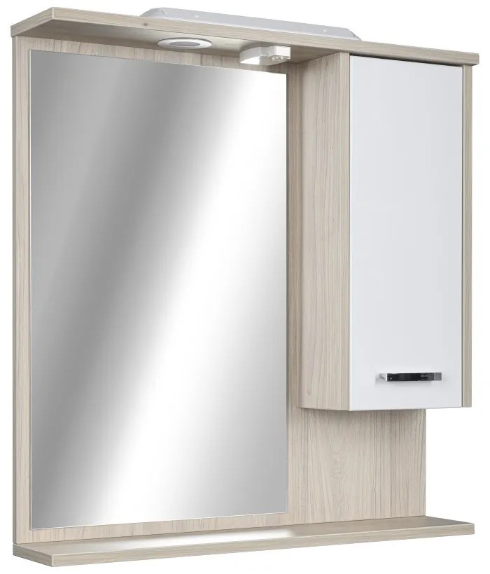 TMP ZX - SONOMA - Tükrös fürdőszobai szekrény LED világítással - 75 x 80 cm