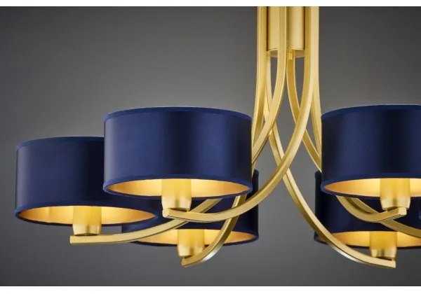 Jupiter 2095 - Láncos csillár ARTHUR 6xE27/15W/230V kék/arany