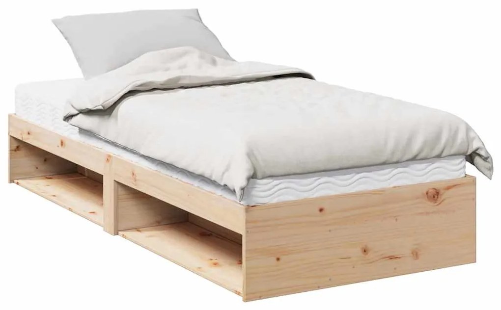 vidaXL tömör fenyőfa kanapéágy matraccal 90 x 190 cm