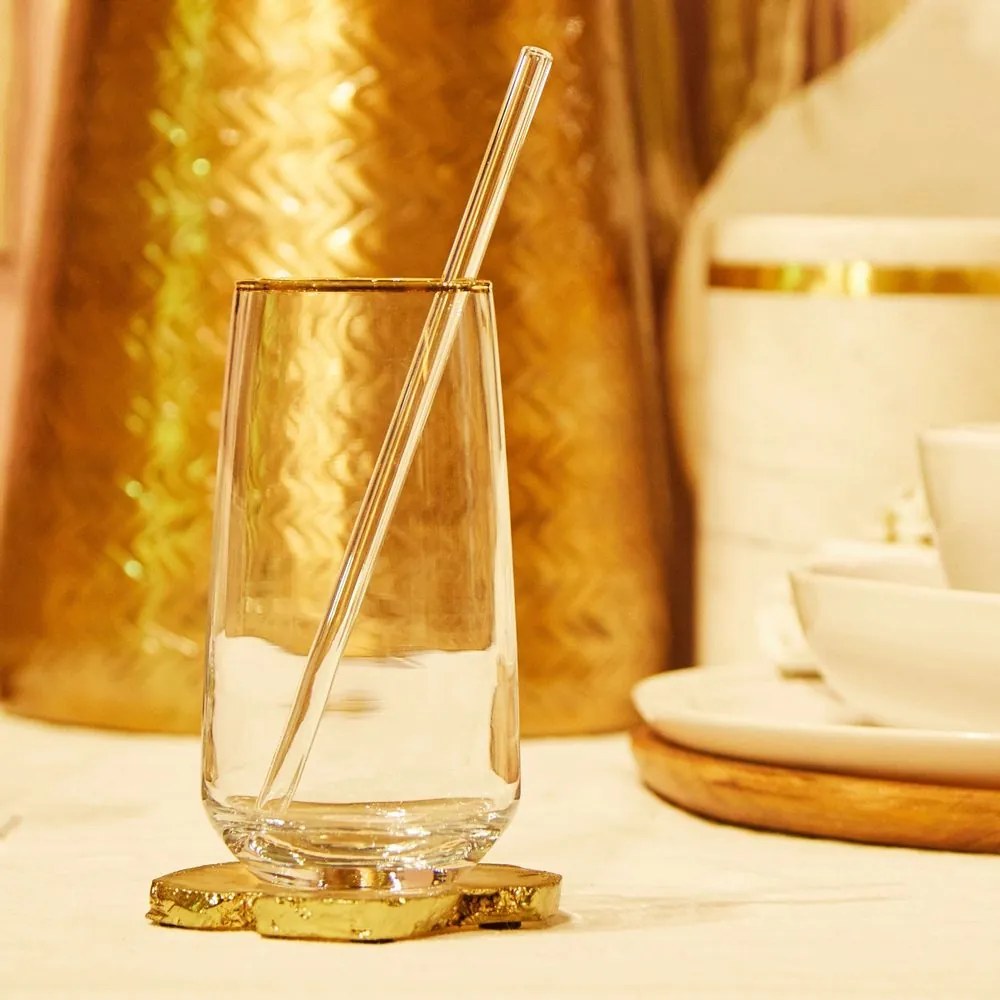TOUCH OF GOLD long drink pohár aranyszegéllyel, 480 ml, 6 db-os készlet